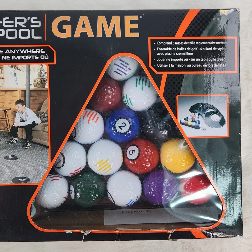 COPY GOLFER'S POOL Game by Club Champ: 16 balls and rack, 6 cups, In retail p…